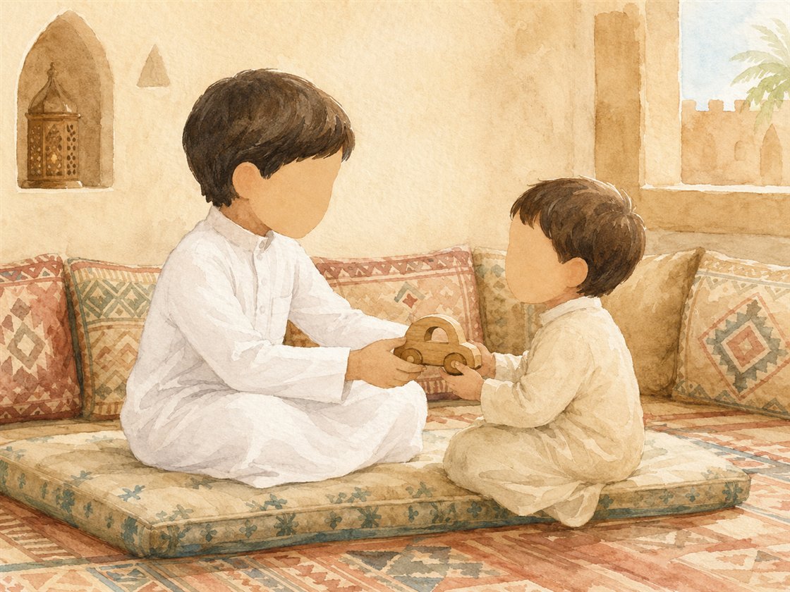 أخوان يتشاركان بلطف
