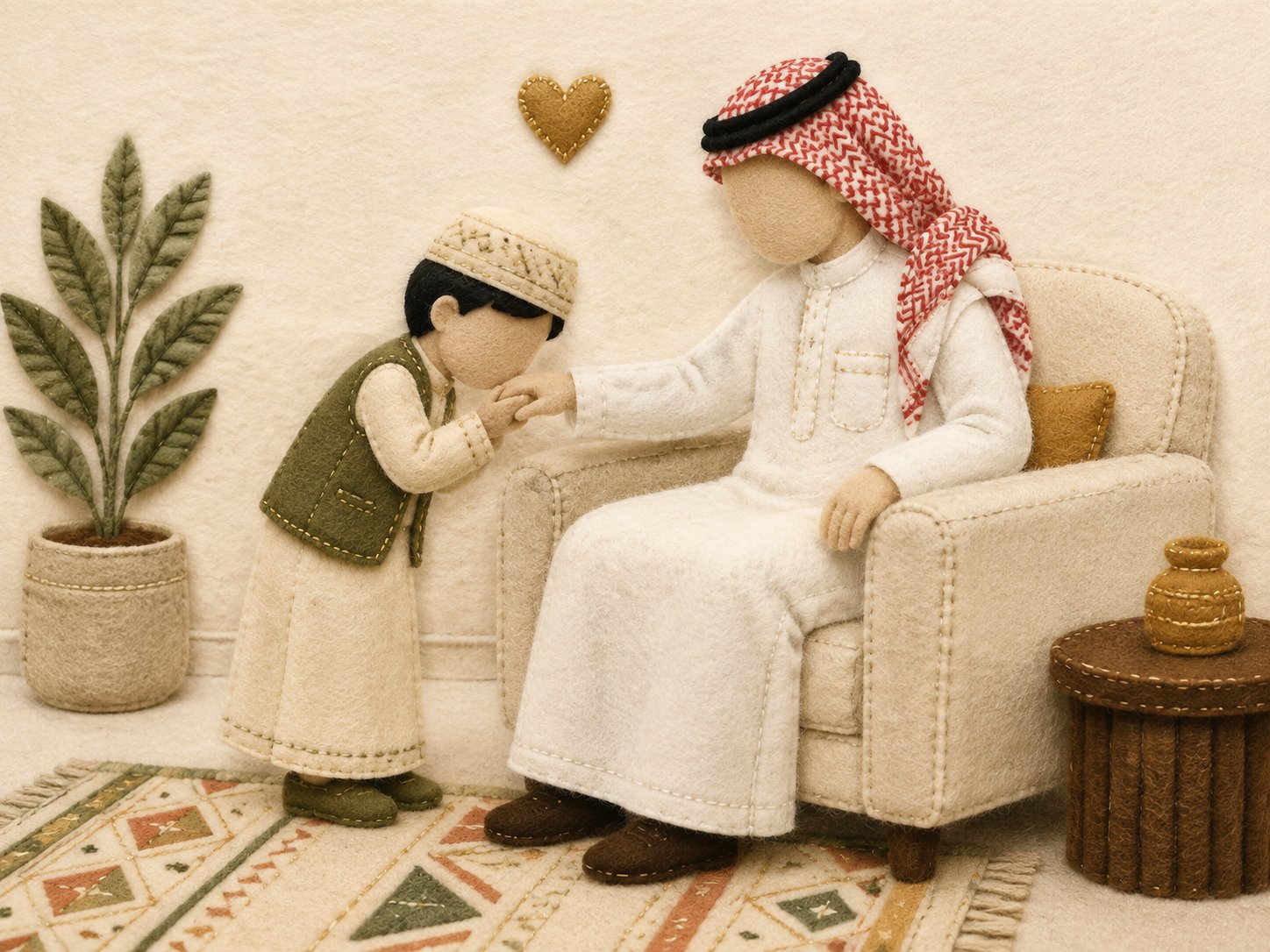 لوحة جوخ: تقبيل يد الوالد