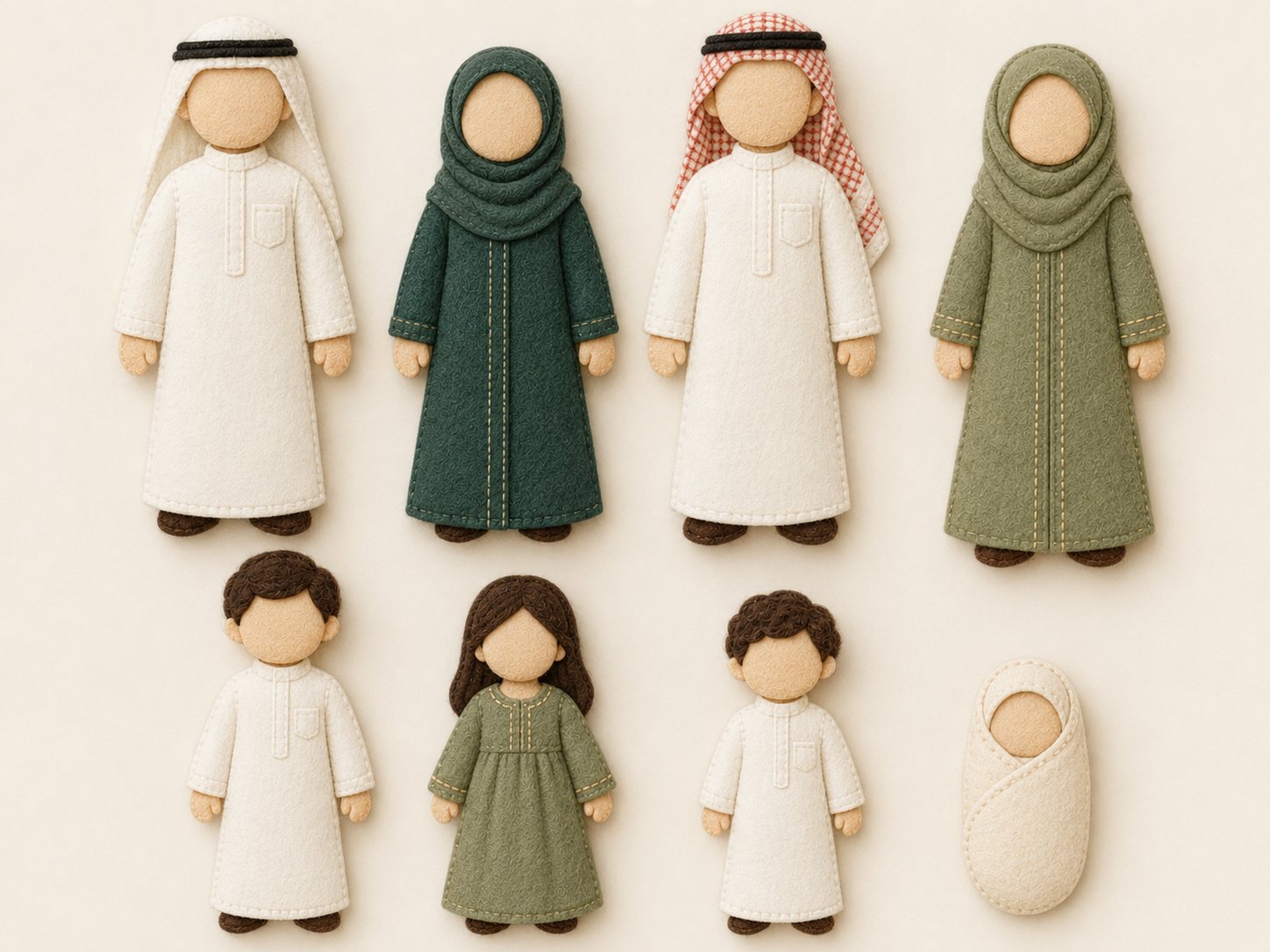 قطع أفراد العائلة من الجوخ