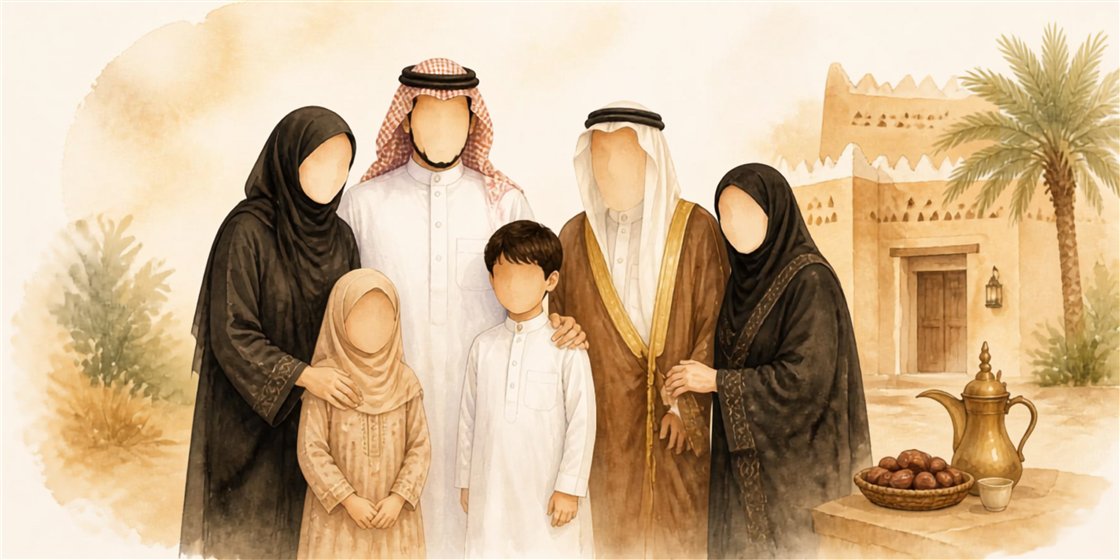 رسم عائلة مجتمعة